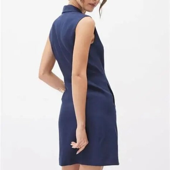 RW&CO - Buttoned-Down Sleeveless Linen-Blend Dress Tailored Collar- Size 12 - Picture 2 of 6